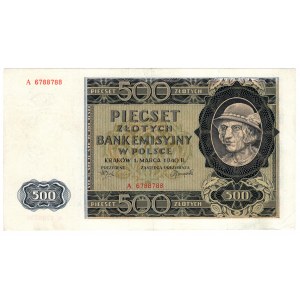 Polen, 500 Zloty 1940, Serie A