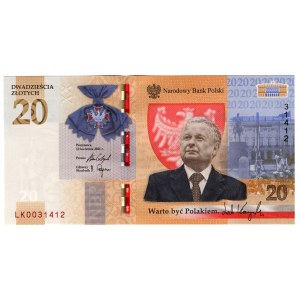 Polska, III RP, Lech Kaczyński, 20 złotych 2021, Warszawa