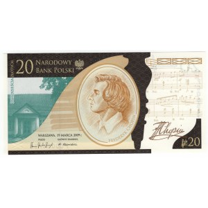 Poland, Third Republic, Frederic Chopin, 20 zl 2009
