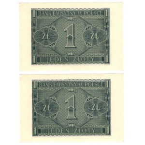 Polska, 1 złoty 1941 seria BD - zestaw 2 sztuk