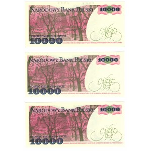 Poland, People's Republic of Poland, 10,000 gold 1988 series DK/DF/DH - set of 3 pieces