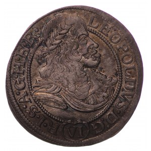 Silesia under Austrian rule, Leopold I, Leopold I, 6 krajcars 1673 SHS, Wrocław, Poland