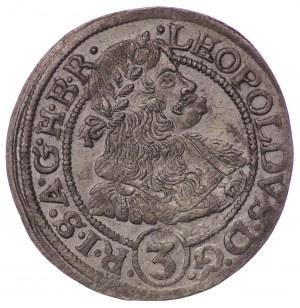 Silesia under Austrian rule, Leopold I, 3 krajcary 1670 SHS, Wrocław, Poland