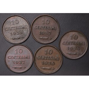 Saint-Marin, 10 centesimi - set de 5 pièces