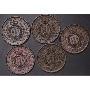 Saint-Marin, 10 centesimi - set de 5 pièces