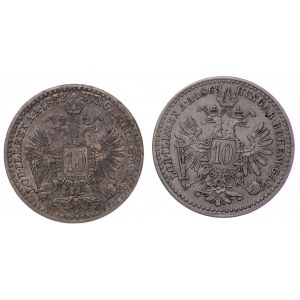 Austria, 10 krajcarów 1869/1872 - zestaw 2 sztuk