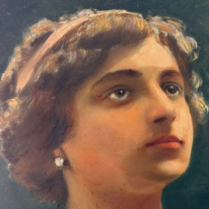 ANONIMO, Portrait d'une femme au regard tourné vers le haut