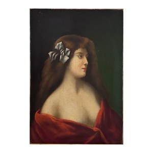 ANONIMO, Portrait de femme dans le style d'Angelo Asti.