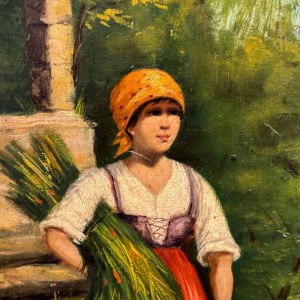 C. Passarelli, Chłopska dziewczyna - C. Passarelli (1860-1917)