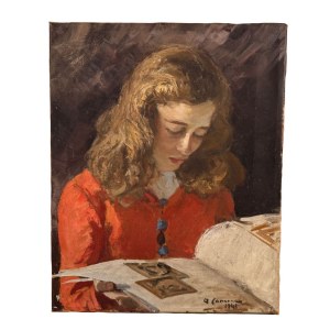 Neznámý podpis, žena čte