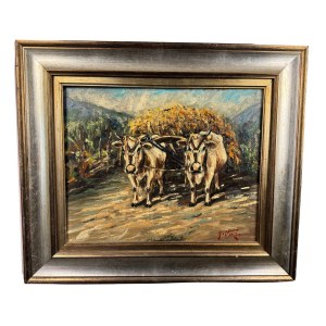 A. VIRZI, Landscape with cows - A. Virzi