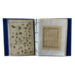 Buch mit 40 Blättern, darunter Aquarellillustrationen, Werbedrucke, geometrische Zeichnungen, Designzeichnungen und verschiedene andere