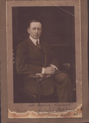 Foto s venovaním a autografom Guglielma Marconiho