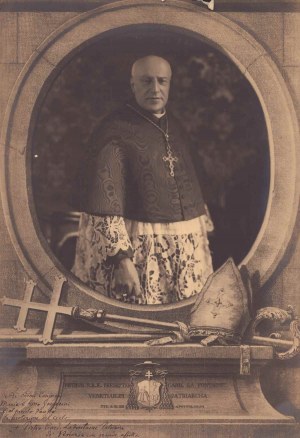 Foto mit Widmung und Autogramm des Kardinals Lafontaine