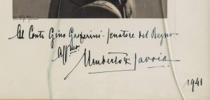 Foto s venovaním a autografom Umberto di Savoia
