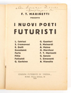 Le Futurisme - Marinetti, Filippo Tommaso (Alessandria d'Egitto, 22 décembre 1876 - Bellagio, 2 décembre 1944)