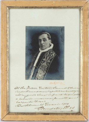 Papa Benedetto XV (Giacomo Paolo Giovanni Battista della Chiesa; Genua, 21. November 1854 - Rom, 22. Juni 1922)
