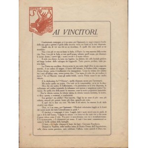 Dannunziana - proclama Ai vincitori... Ognissanti, 1918