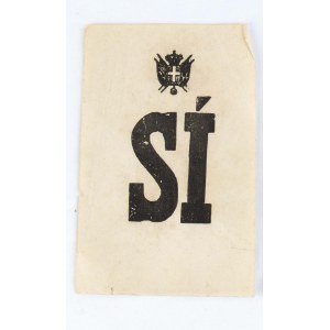 Risorgimento / Regno d'Italia - SCHEDA votazione al plebiscito