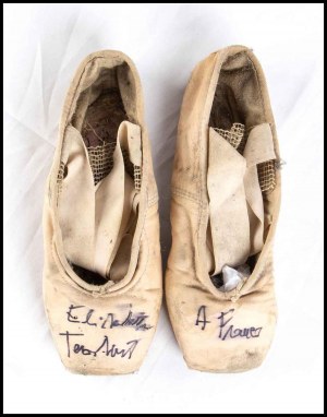 Terabust, Elisabetta (Varese, 4 agosto 1946 - Roma, 5 febbraio 2018) Signed dance shoes...