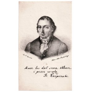 Drawn by Karolis Ripinskis (1809-1892) and lithographed by Motiejus Pšibilskis (1794-1867) Portrait of Franciszek Karpinski (1741-1825).
