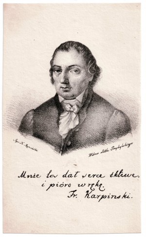 Karolis Ripinskis (1809-1892) piešė, Litografavo Motiejus Pšibilskis (1794-1867) Pranciškaus Karpinskio (1741-1825) portretas.