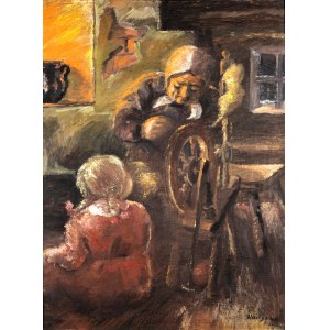 Jonas Vaitys (1903-1963), Grandmother's Tale / Landscape (double-sided)