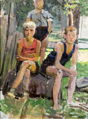 Sergei Grachev (1922-1993), Courtyard Friends