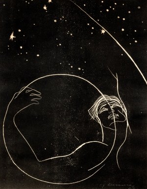 Stasys Krasauskas (1929-1977), Vers les étoiles. Extrait d'un cycle de gravures lyriques.