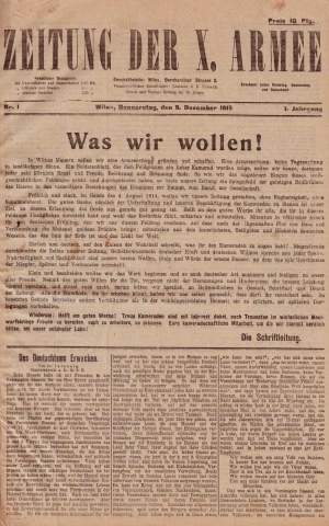 Giornale dell'esercito tedesco a Vilnius, 1915-1916, Zeitung der X. Armee