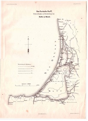 Kurská kosa a lagúna, 1884, Das Kurische Haff. Uebersichtsplan zur Beschreibung von Hafen zu Memel.