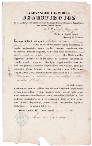 Vescovo di Samogizia Aleksandras, 1877, Aleksandras Kazimieras Beresnevičius (1823-1902) - Vescovo di Samogizia (suffraganeo 1858-1865, ufficiale 1866-1870, amministratore 1875-1883).