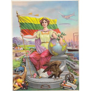 Patriotisches Plakat Fortschritt, Chromolithographie
