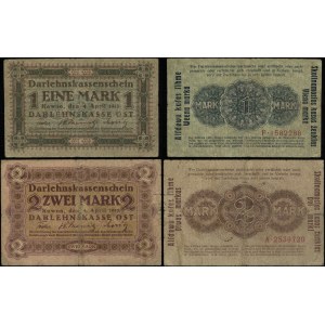 Polska, zestaw: 1 marka i 2 marki, 4.04.1918, Kowno