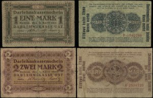 Polonia, set: 1 marco e 2 marchi, 4.04.1918, Kaunas