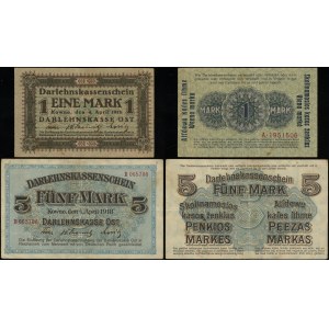 Pologne, ensemble : 1 mark et 5 marks, 4.04.1918, Kaunas