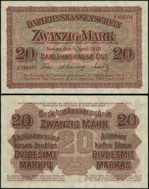 Poland, 20 marks, 4.04.1918, Kaunas