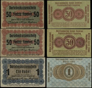 Poľsko, sada: 2 x 50 kopejok a 1 rubeľ, 17.04.1916, Poznaň