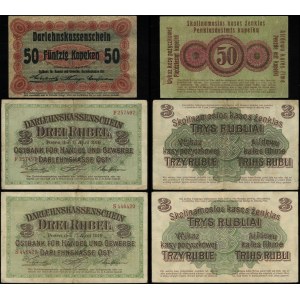 Polska, zestaw: 50 kopiejek i 2 x 3 ruble, 17.04.1916, Poznań