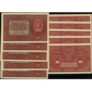 Polska, zestaw: 10 x 20 marek polskich, 23.08.1919