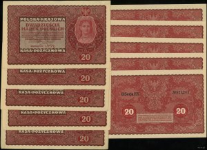 Polonia, set: 10 x 20 marchi polacchi, 23.08.1919