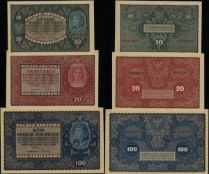 Polen, Satz von 3 Banknoten, 23.08.1919