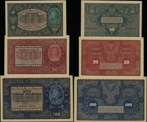 Polska, zestaw 3 banknotów, 23.08.1919