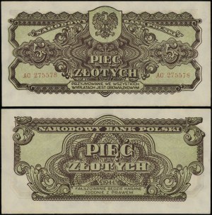 Pologne, 5 zlotys, 1944