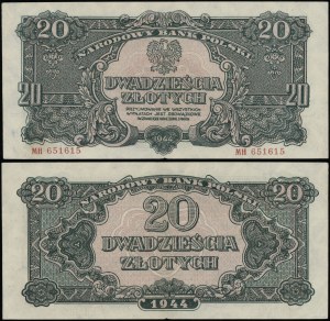 Pologne, 20 zloty, 1944