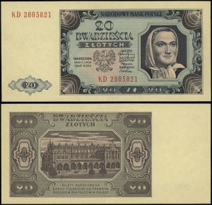 Pologne, 20 zloty, 1.07.1948