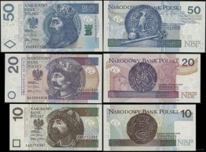 Pologne, set de 3 billets, 5.01.2012