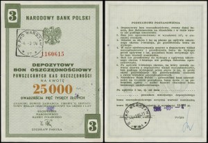 Poland, deposit savings voucher for the amount of PLN 25,000, no date