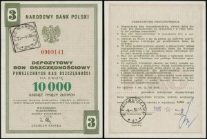 Poľsko, poukážka na sporiaci vklad v hodnote 10 000 PLN, nedatovaná