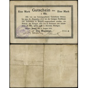 Pomorze, 1 marka, ważna od 6.08.1914 do 31.12.1914